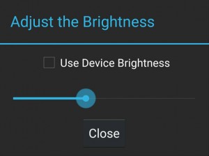 Brightness dialog