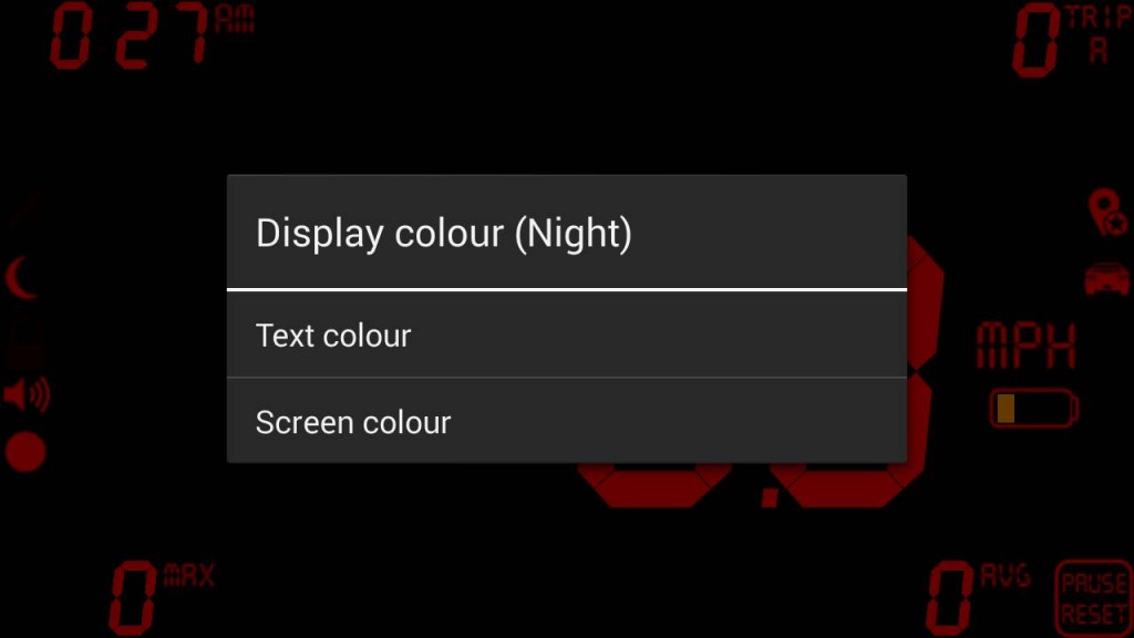 Screen colour option